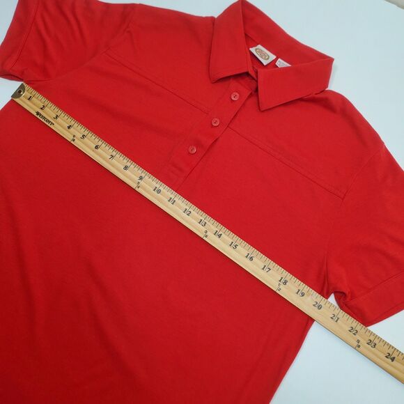 Vtg PICHET & POST Red Short Sleeve Shirt Button Womens Size XL - Picture 4 of 9
